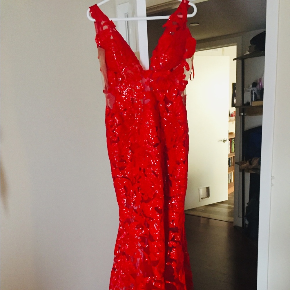 Red Jiovanni Couture gown